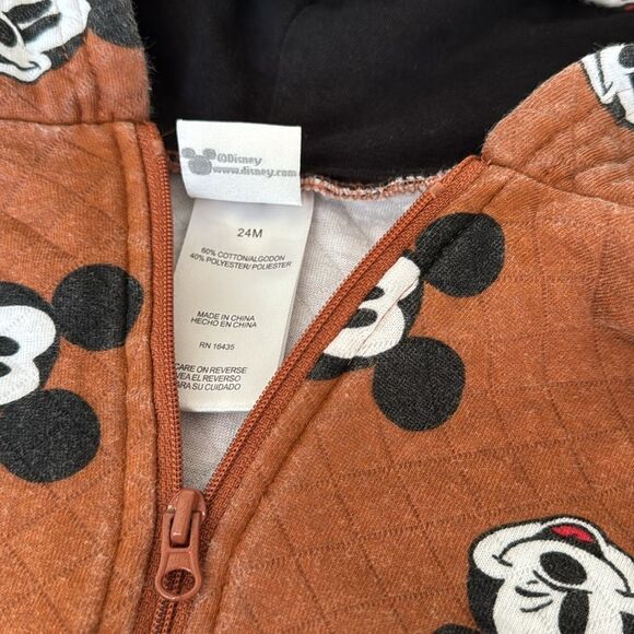 Mickey Mouse sweatsuit, sweatpants, jacket, mickey ears, brown, black, size 24m - Picture 3 of 6
